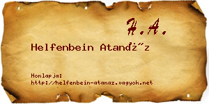 Helfenbein Atanáz névjegykártya